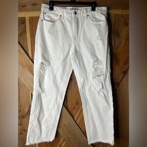 Lucky Brand Sienna Slim Boyfriend Off White Jeans destructed 12/31